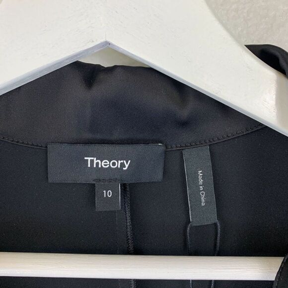 NWT Theory Ruched Shirt Satin Dress - Picture 10 of 13